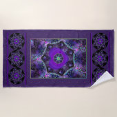 Serviette De Plage Parapluie violet & coeurs .7 (Devant)