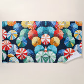 Serviette De Plage Parapluies colorés (Devant)