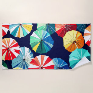 Serviette De Plage Parapluies colorés