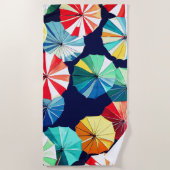 Serviette De Plage Parapluies colorés (Devant)