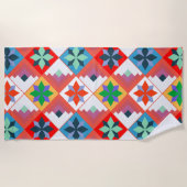 Serviette De Plage Parchemin multicolore motif géométrique (Devant)