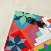 Serviette De Plage Parchemin multicolore motif géométrique (En situation)