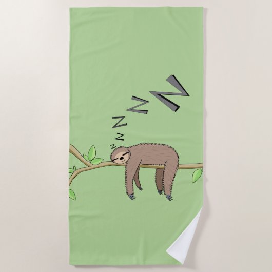 Serviette De Plage Paresse de sommeil (Devant)