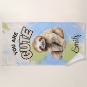 SERVIETTE DE PLAGE PARFAITE PERSONNALISÉE Vert & B (Devant)