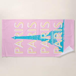 Serviette De Plage Paris Travel Art, Travel Art, Preppy, Rose