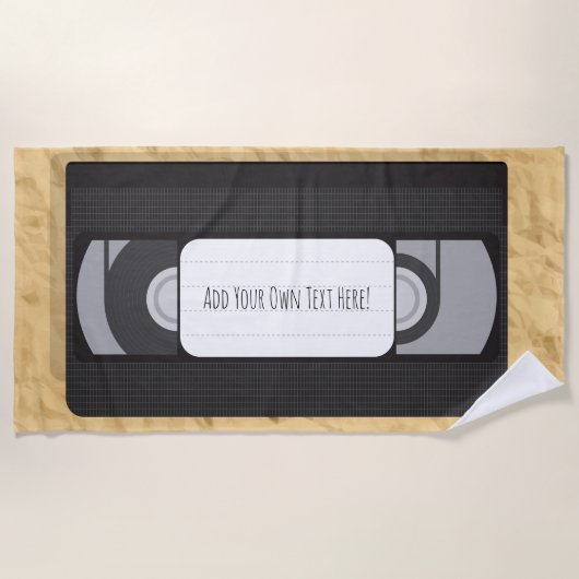 Serviette De Plage Parodie VHS vierge 'Votre propre message' Vacances (Devant)