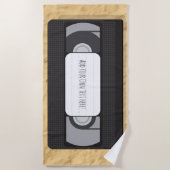 Serviette De Plage Parodie VHS vierge 'Votre propre message' Vacances (Devant)
