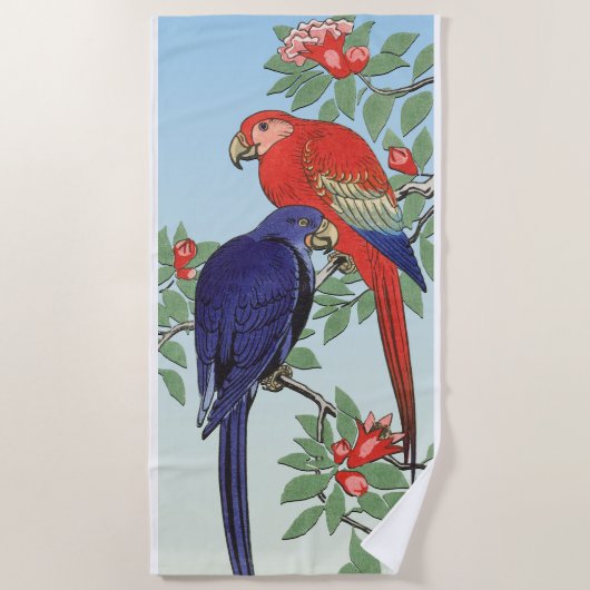 SERVIETTE DE PLAGE PARROIS BLEU ROUGE (Devant)