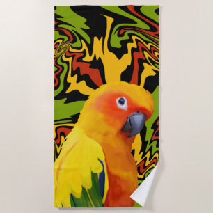 Serviette De Plage Parrot coloré coloré et vif