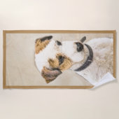 Serviette De Plage Parson Jack Russell Terrier Peinture - Chien Art (Devant)