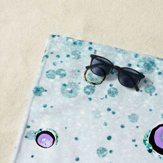 Serviette De Plage *~* Parties scintillant Baleine Sirène étoile pois (En situation)