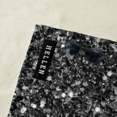 Serviette De Plage Parties scintillant Black Faux (En situation)