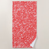 Serviette De Plage Parties scintillant Blanche Et Rouge Moderne (Devant)
