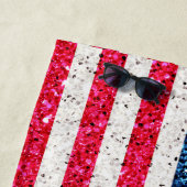 Serviette De Plage Parties scintillant Bleue Rouge Patriotique Améric (En situation)