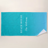Serviette De Plage parties scintillant bleue turquoise aqua mer vert  (Devant)