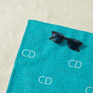 Serviette De Plage parties scintillant bleue turquoise aqua vert mer