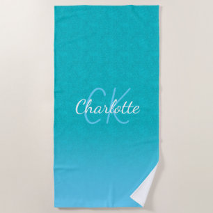 Serviette De Plage parties scintillant bleue turquoise aqua vert mer