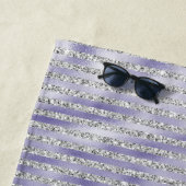 Serviette De Plage Parties scintillant brillante mauve d'argent (En situation)