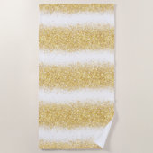 Serviette De Plage Parties scintillant de luxe en or blanc (Devant)