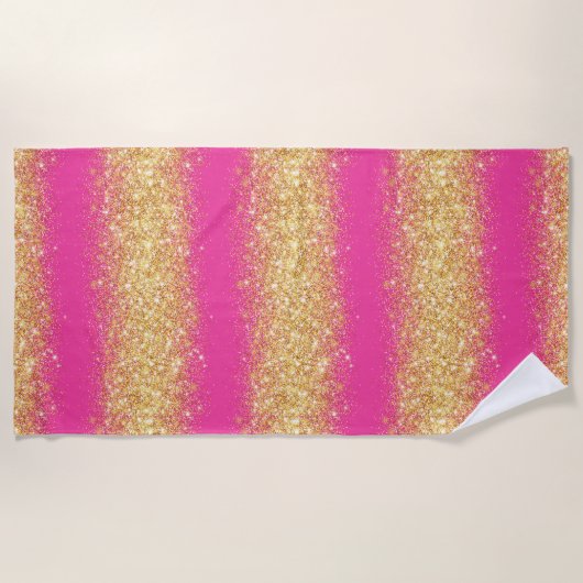 Serviette De Plage Parties scintillant de luxe en or rose (Devant)