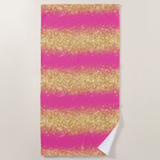 Serviette De Plage Parties scintillant de luxe en or rose (Devant)