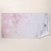 Serviette De Plage Parties scintillant de marbre personnalisée (Devant)