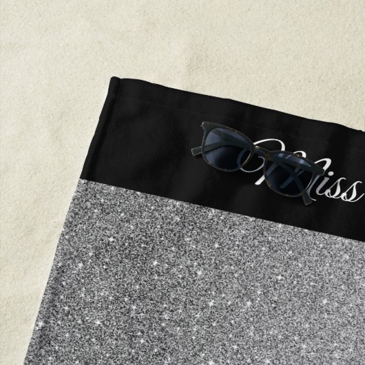 Serviette De Plage Parties scintillant de plage style Miss America (En situation)