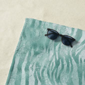 Serviette De Plage Parties scintillant d'impression Mint Green Glitzy (En situation)