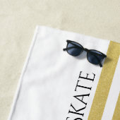 Serviette De Plage Parties scintillant d'or personnalisée Patinage su (En situation)