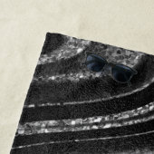 Serviette De Plage Parties scintillant en argent noir Shimmer (En situation)