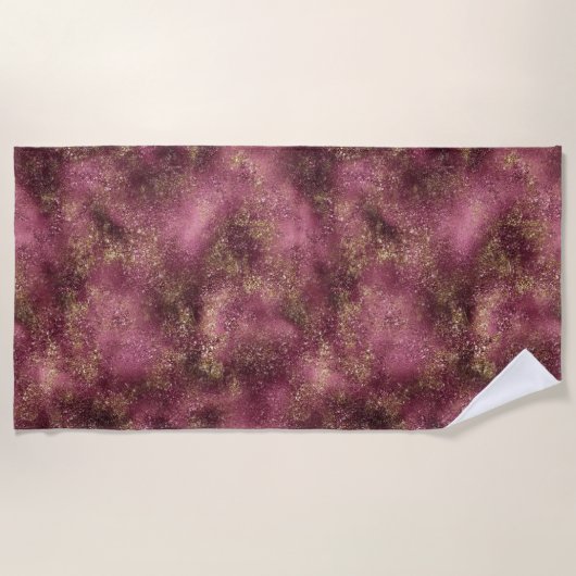 Serviette De Plage Parties scintillant en or cerisier de Bourgogne Gl (Devant)