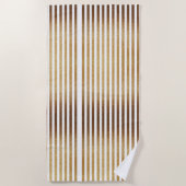 Serviette De Plage Parties scintillant en or gras et rayures blanches (Devant)