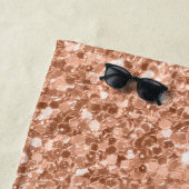 Serviette De Plage parties scintillant en or rose (En situation)