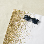 Serviette De Plage Parties scintillant Gold Ombre personnalisée (En situation)