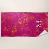 Serviette De Plage Parties scintillant Gold Rose Girly Nom étincelle (Devant)