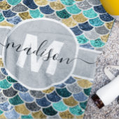 Serviette De Plage Parties scintillant Look Sirène Étalons Monogramme