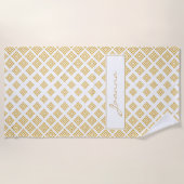 Serviette De Plage Parties scintillant or Motif Rhomboid (Devant)