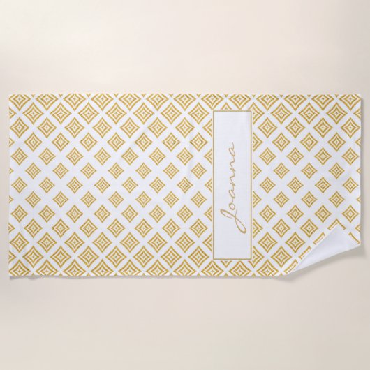Serviette De Plage Parties scintillant or Motif Rhomboid (Devant)
