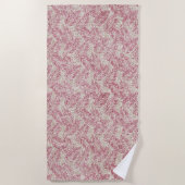 Serviette De Plage Parties scintillant rose crème Glitz Feuilles trop (Devant)