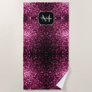 Serviette De Plage Parties scintillant rose foncé brillant scintille