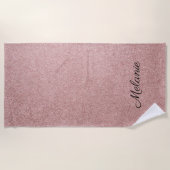 Serviette De Plage Parties scintillant rose Gold Girl Parkle rose (Devant)
