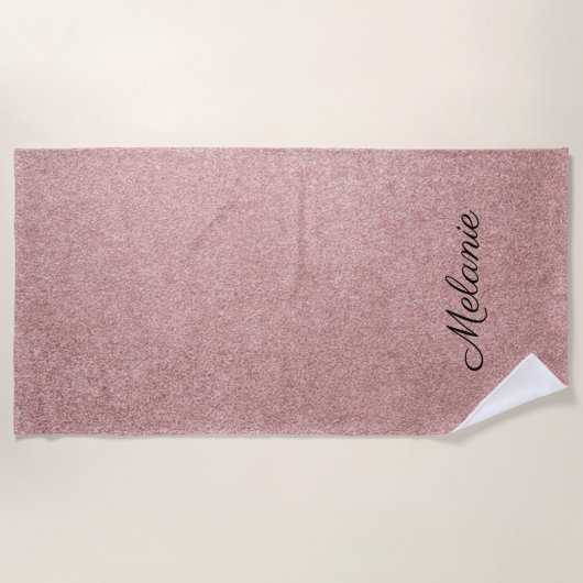 Serviette De Plage Parties scintillant rose Gold Girl Parkle rose (Devant)