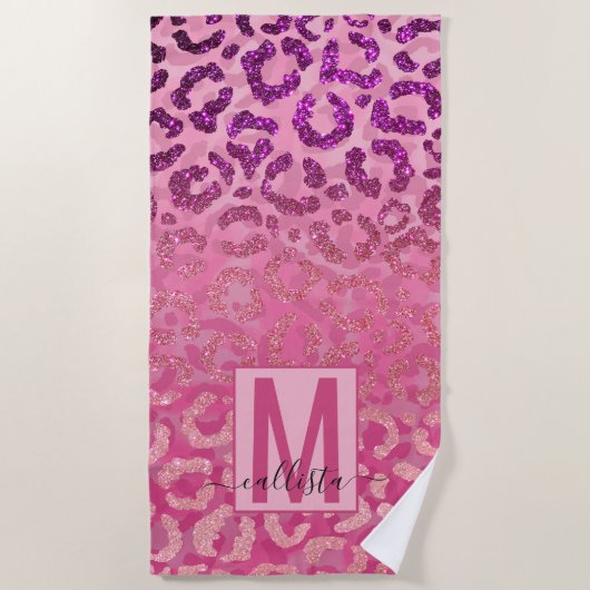 Serviette De Plage Parties scintillant rose violet Poster de animal l (Devant)