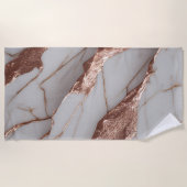 Serviette De Plage Parties scintillant tendance en cuivre marbre (Devant)
