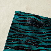 Serviette De Plage Parties scintillant turquoise et noire Ombre Glam  (En situation)