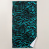 Serviette De Plage Parties scintillant turquoise et noire Ombre Glam  (Devant)
