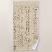Serviette De Plage Partition antique de Chopin Manuscrit (Devant)