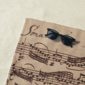 Serviette De Plage Partitions anciennes manuscrit de Bach (En situation)