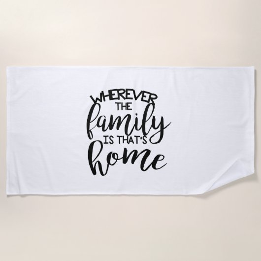 Serviette De Plage Partout dans la famille| Monogramme personnalisé (Devant)