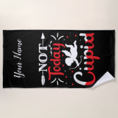 Serviette De Plage Pas aujourd'hui Cupidé Drôle Saint Valentin (Devant)